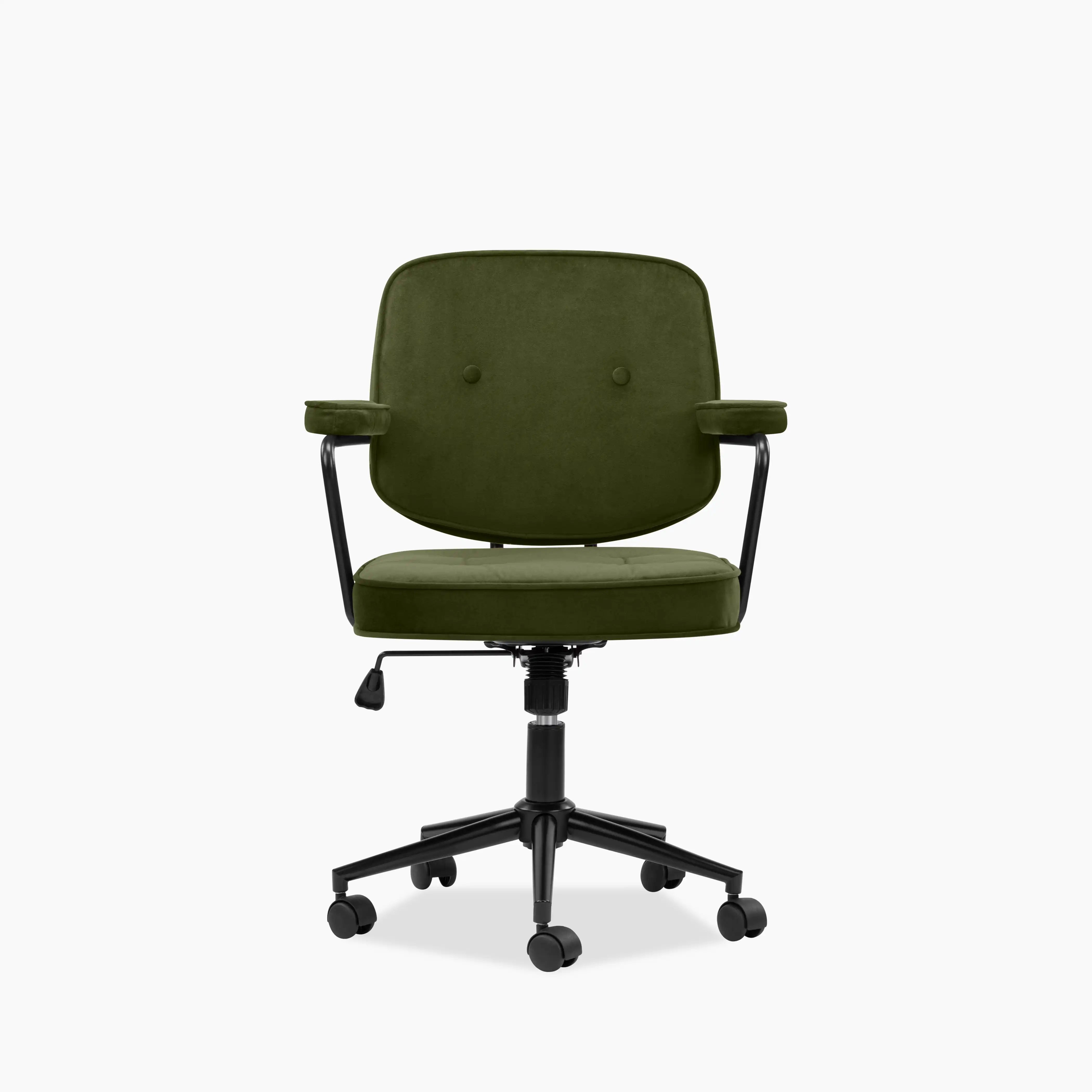Paige Office Chair | Olive Green Sustainable Velvet & Black