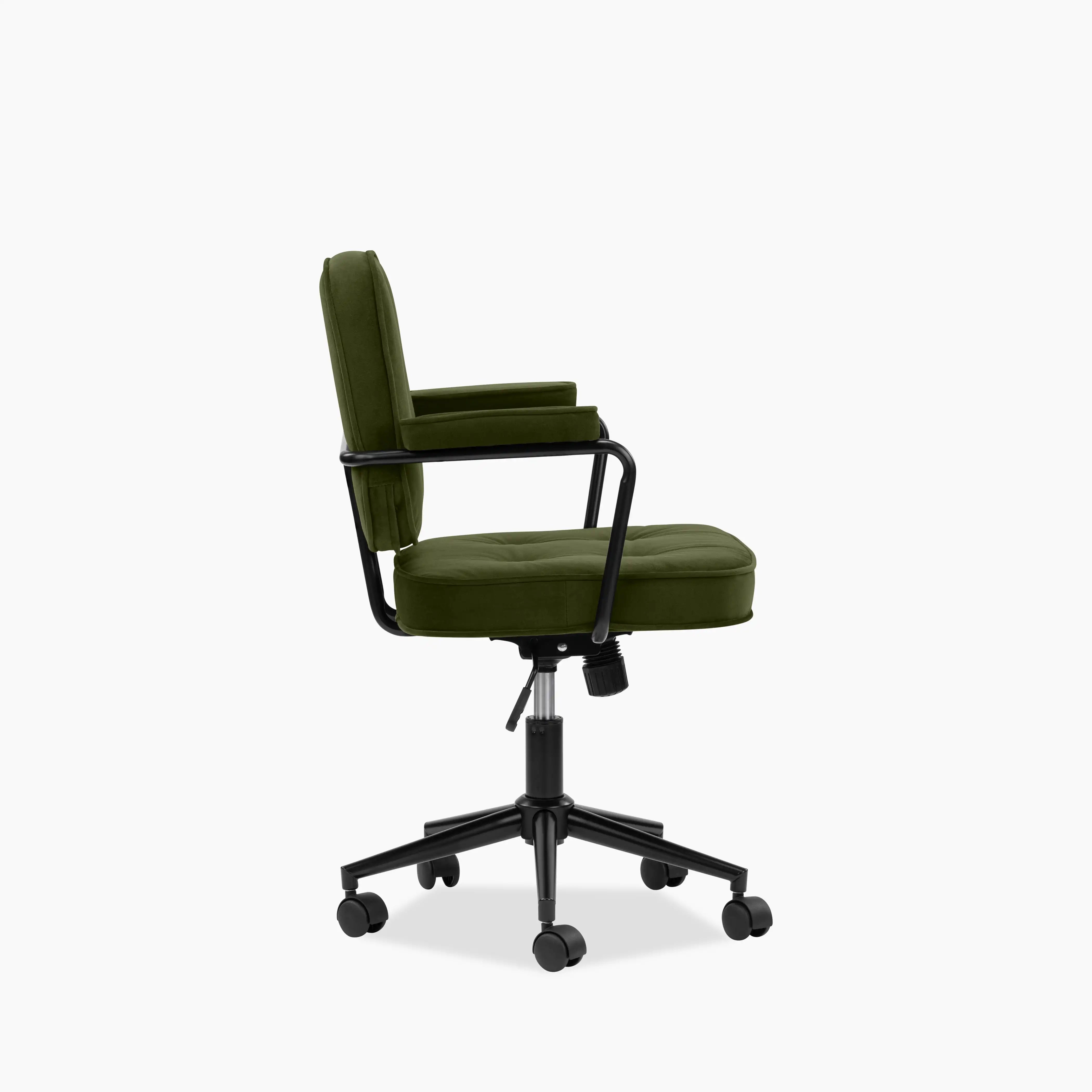 Paige Office Chair | Olive Green Sustainable Velvet & Black
