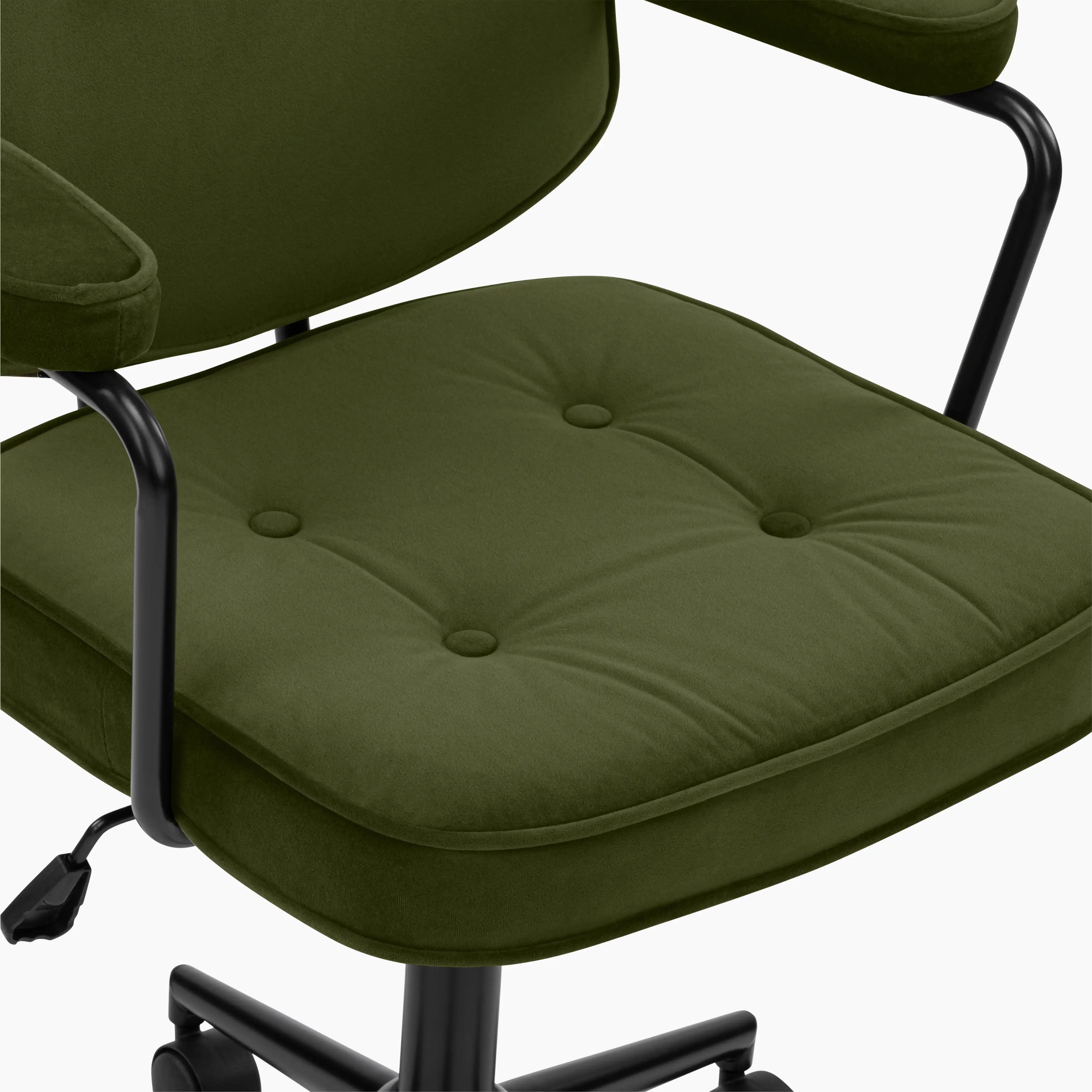Paige Office Chair | Olive Green Sustainable Velvet & Black
