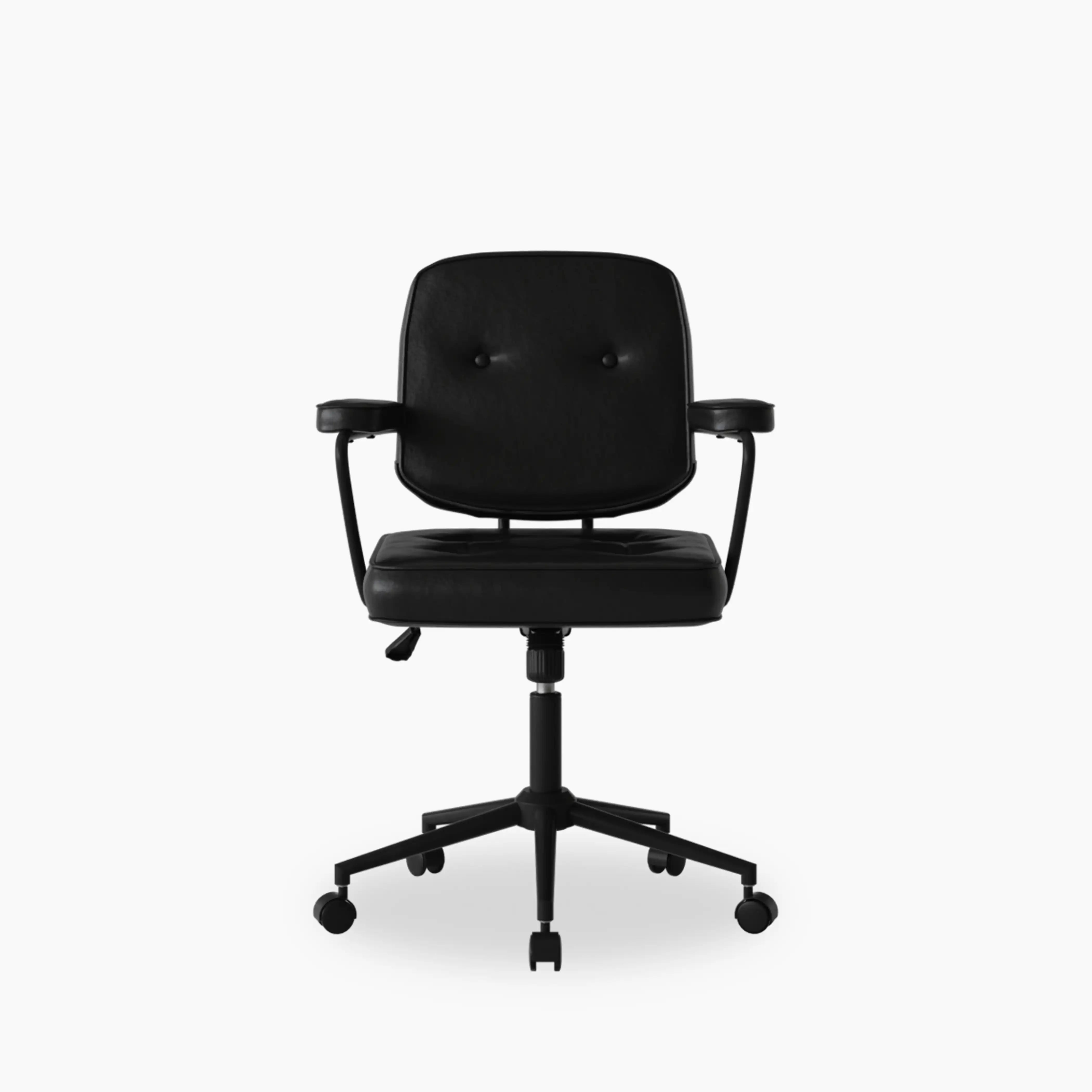 Paige Office Chair | Vintage Black Faux Leather & Black