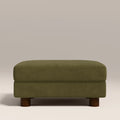 Halton Footstool | Moss Green Sustainable Mohair Velvet