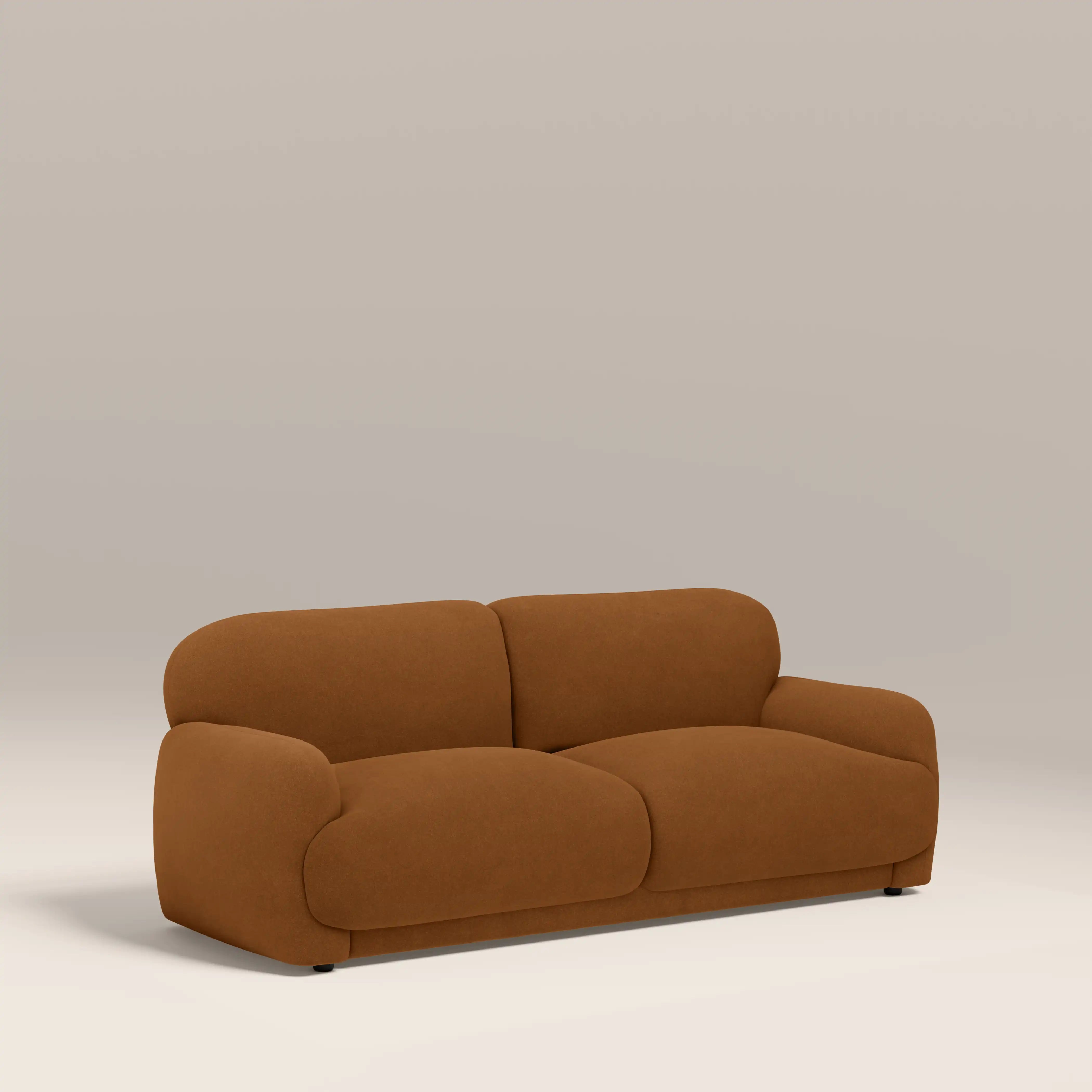 Cloud 2 Seater Sofa | Caramel Brown Sustainable Mohair Velvet