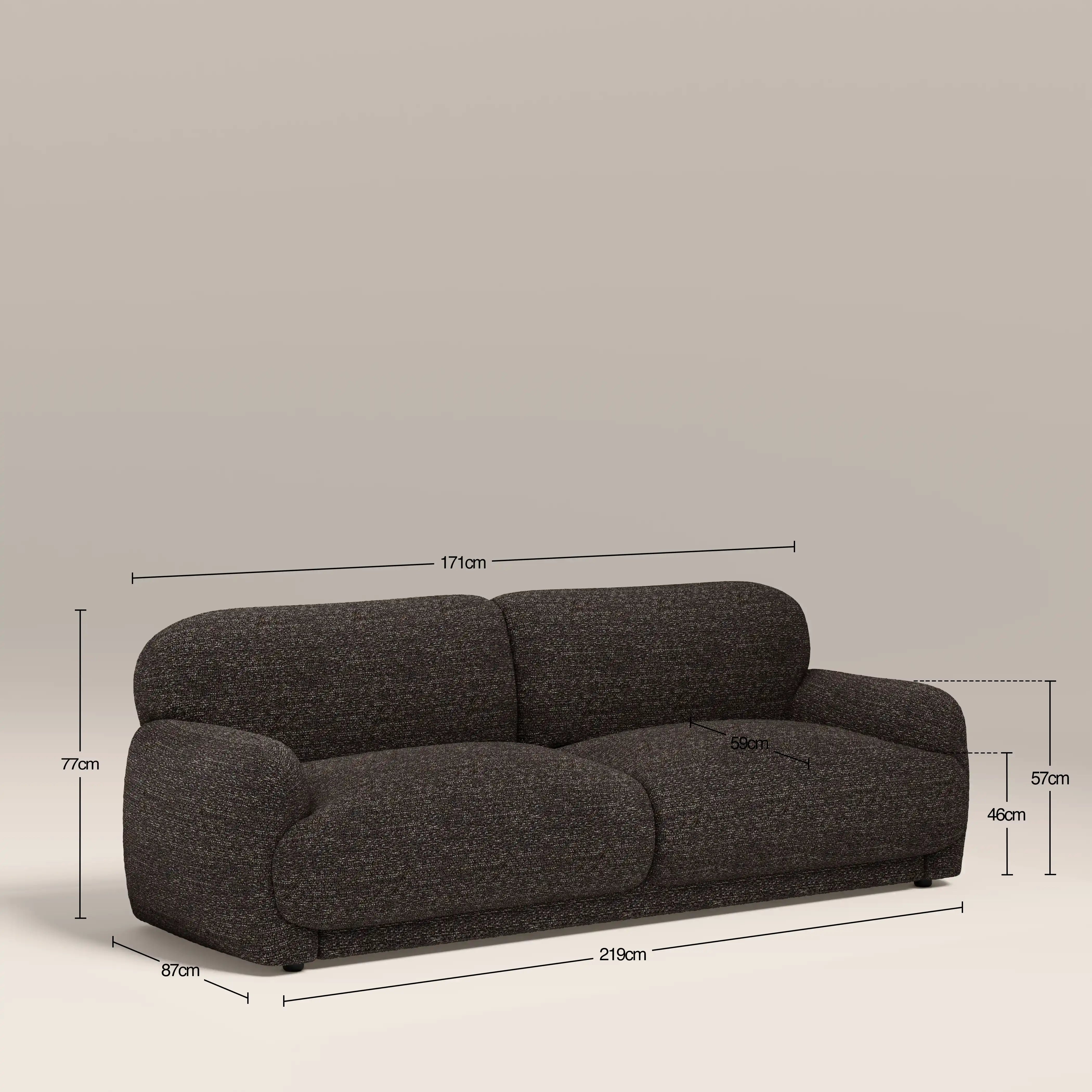 Cloud 3 Seater Sofa | Speckled Espresso Boucle
