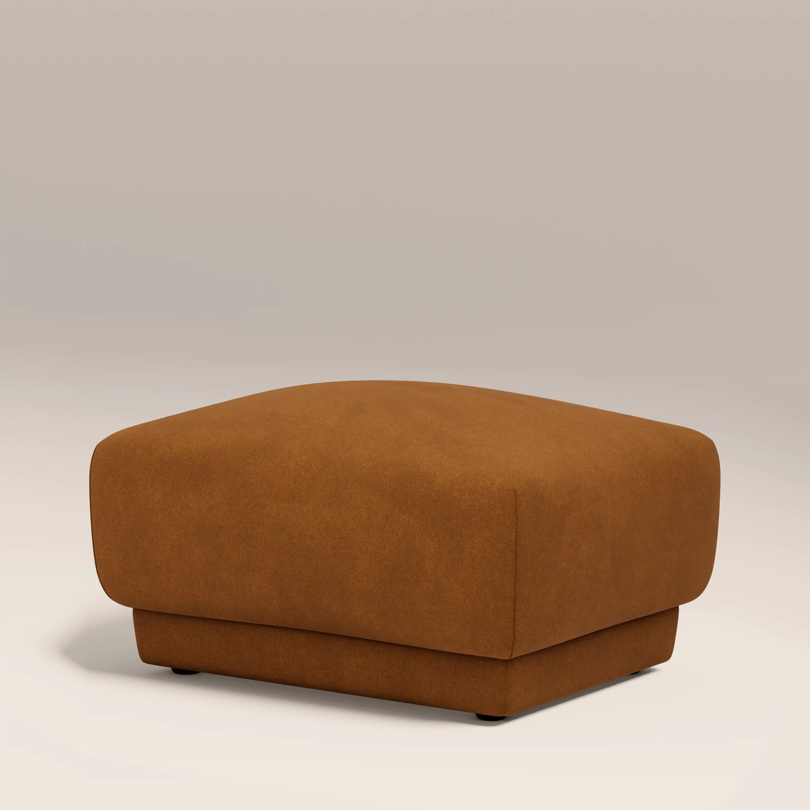 Cloud Footstool | Caramel Brown Sustainable Mohair Velvet