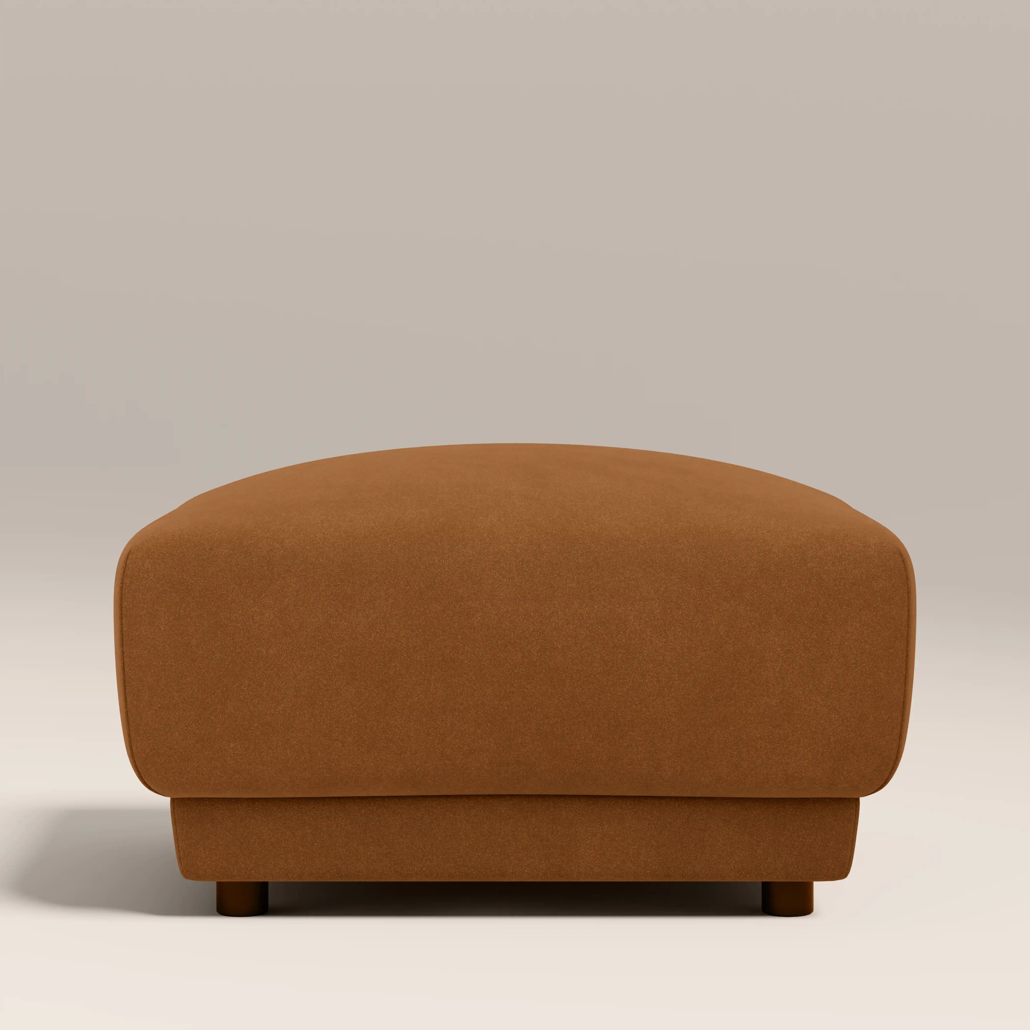 Cloud Footstool | Caramel Brown Sustainable Mohair Velvet