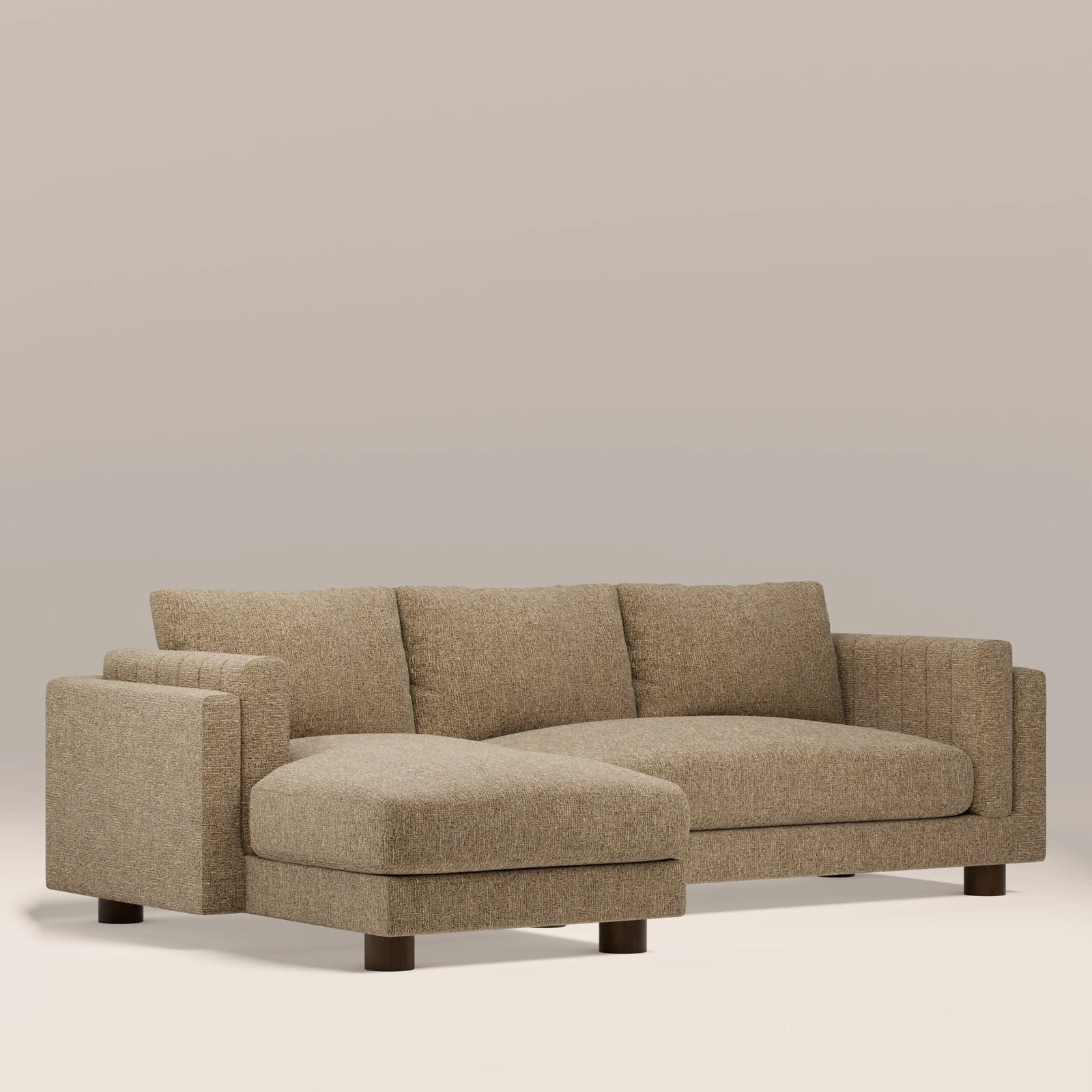 Halton Left Hand Chaise Sofa | Speckled Cappuccino Boucle