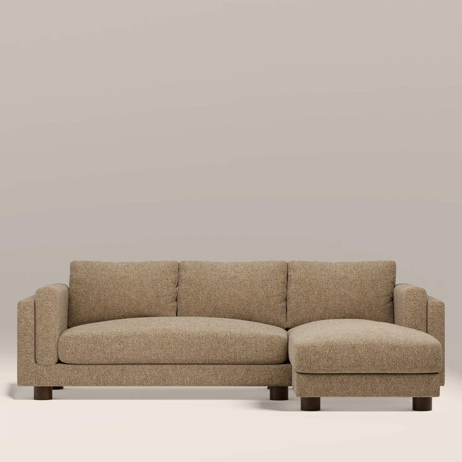 Halton Right Hand Chaise Sofa | Speckled Cappuccino Boucle