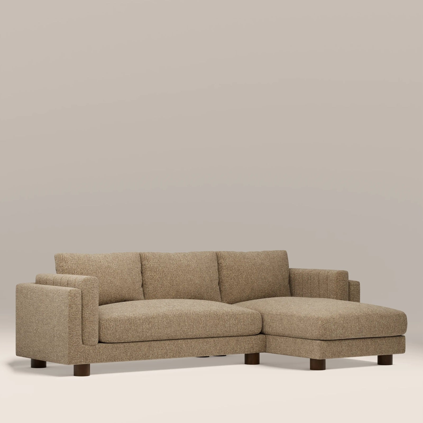 Halton Right Hand Chaise Sofa | Speckled Cappuccino Boucle