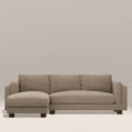 Halton Left Hand Chaise Sofa | Truffle Brown Sustainable Mohair Velvet