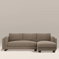 Halton Right Hand Chaise Sofa | Truffle Brown Sustainable Mohair Velvet
