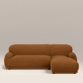 Cloud Right Hand Chaise Sofa | Caramel Brown Sustainable Mohair Velvet