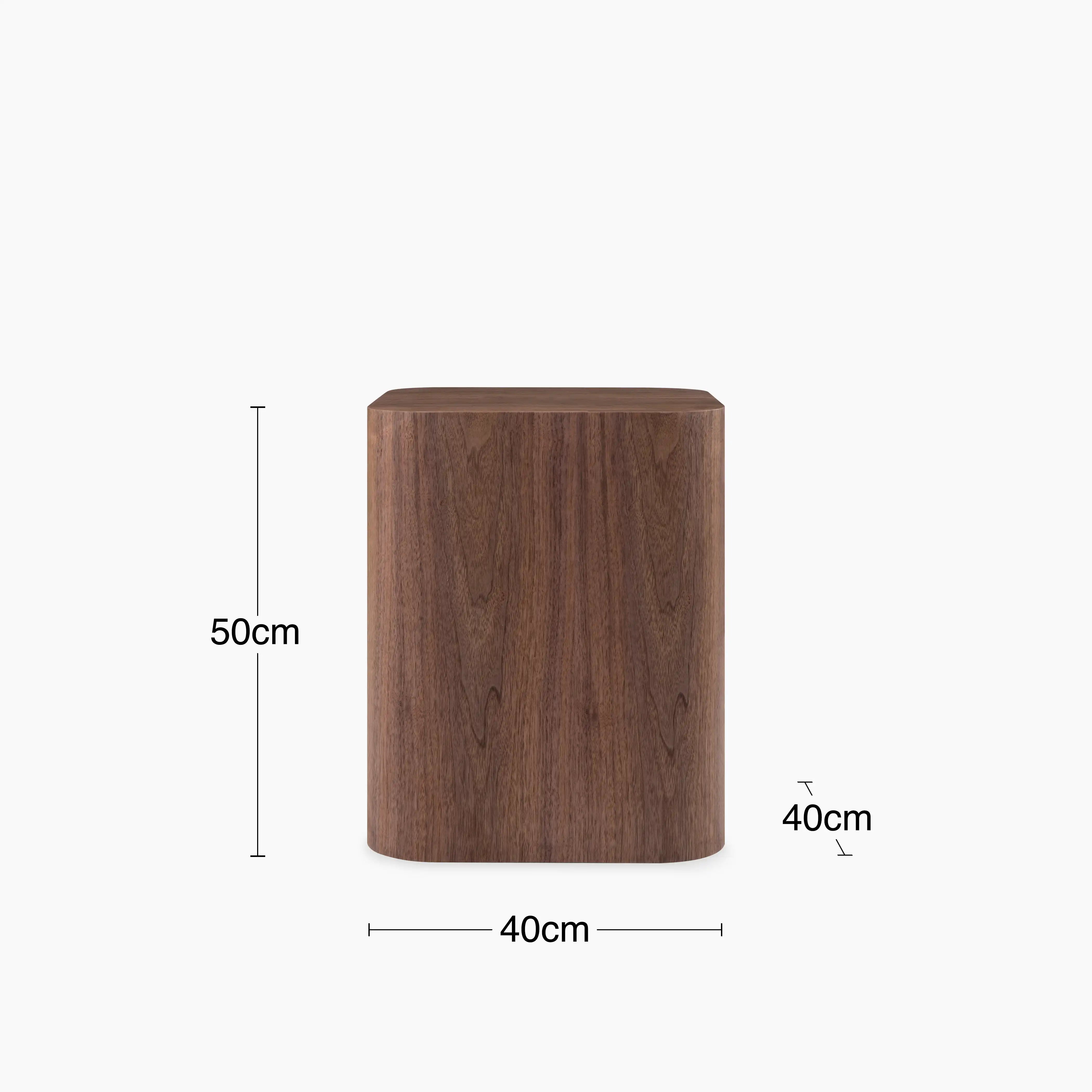 Sabel Square Wooden Side Table | Walnut