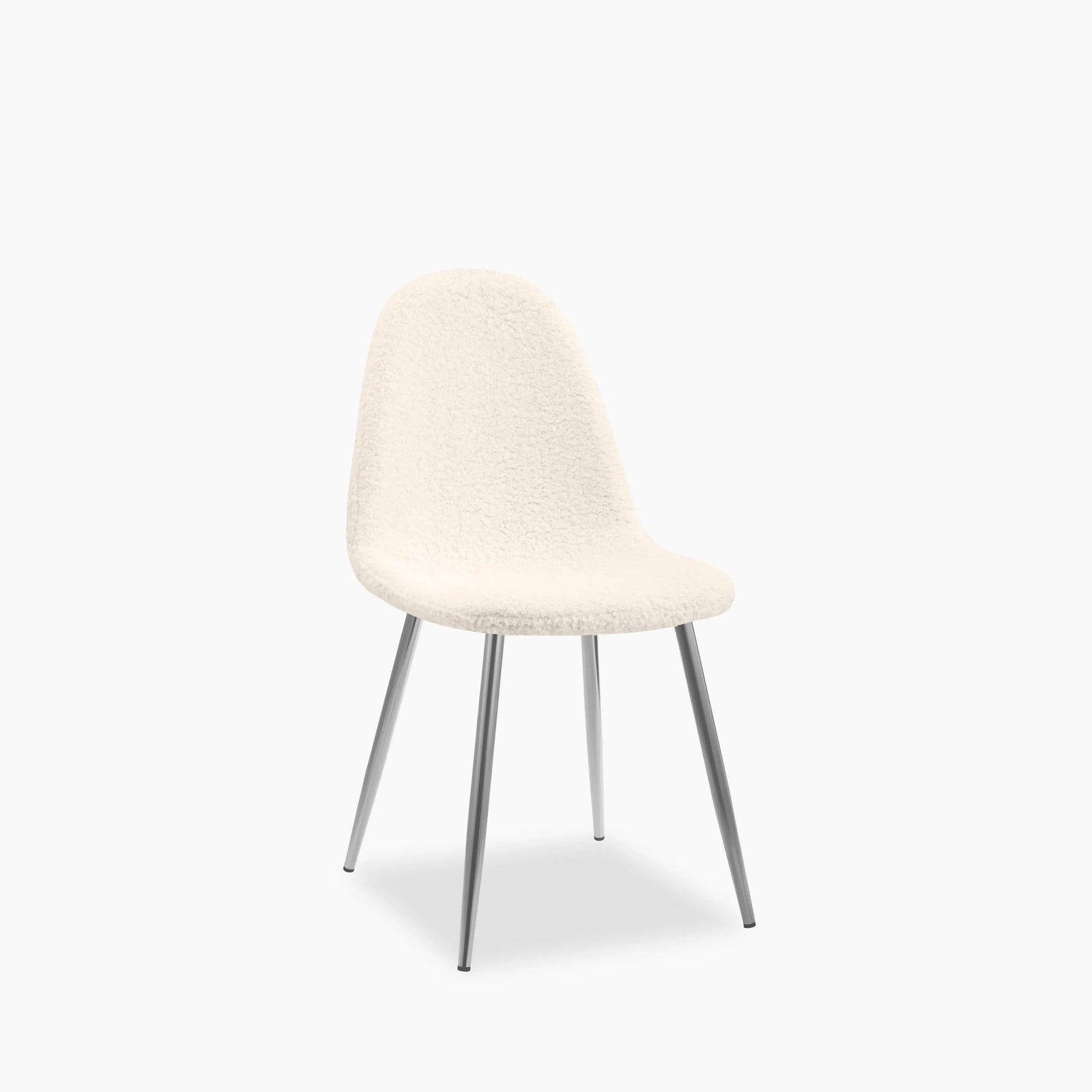 Rayner Dining Chair | Ivory White Teddy Boucle