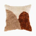 Theodora Tufted Square Cushion | Light Brown & Taupe