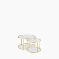 Madison Set of 2 Round Nesting Coffee Tables | Brass