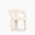 Bellamy Carver Dining Chair | Ivory White Teddy Boucle