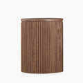Brey Round Wooden Storage Side Table | Walnut