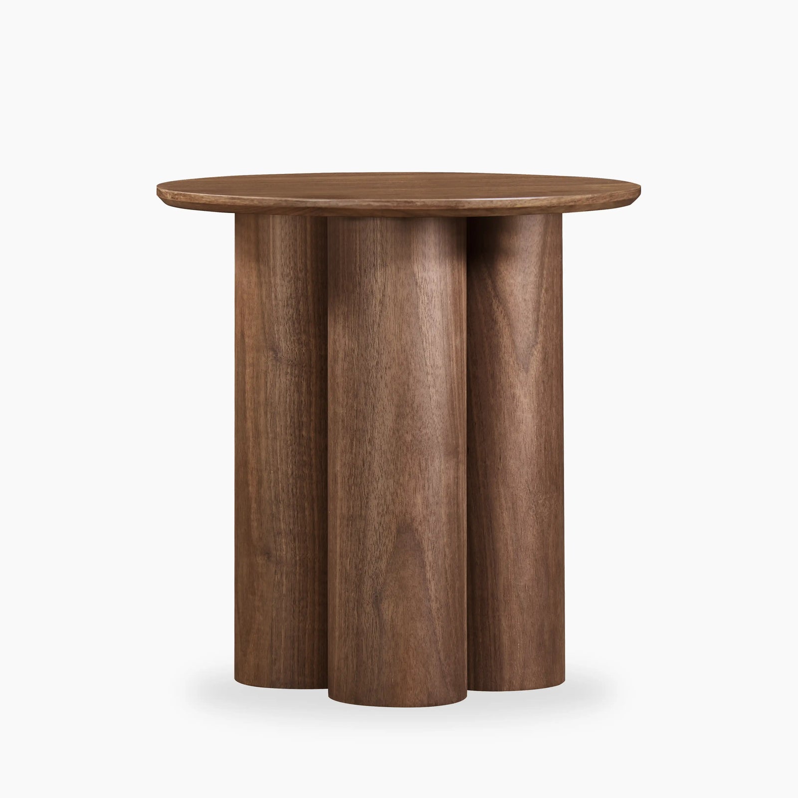 Noelle Round Wooden Side Table | Walnut