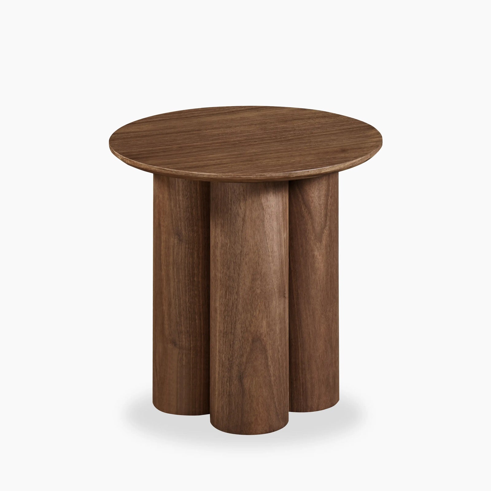 Noelle Round Wooden Side Table | Walnut