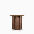Noelle Round Wooden Side Table | Walnut