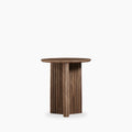 Caleb Round Wooden Side Table | Walnut