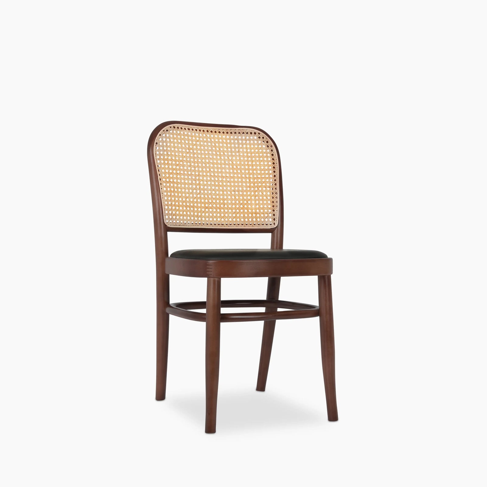 Bourne Wooden Dining Chair | Vintage Black Faux Leather & Walnut