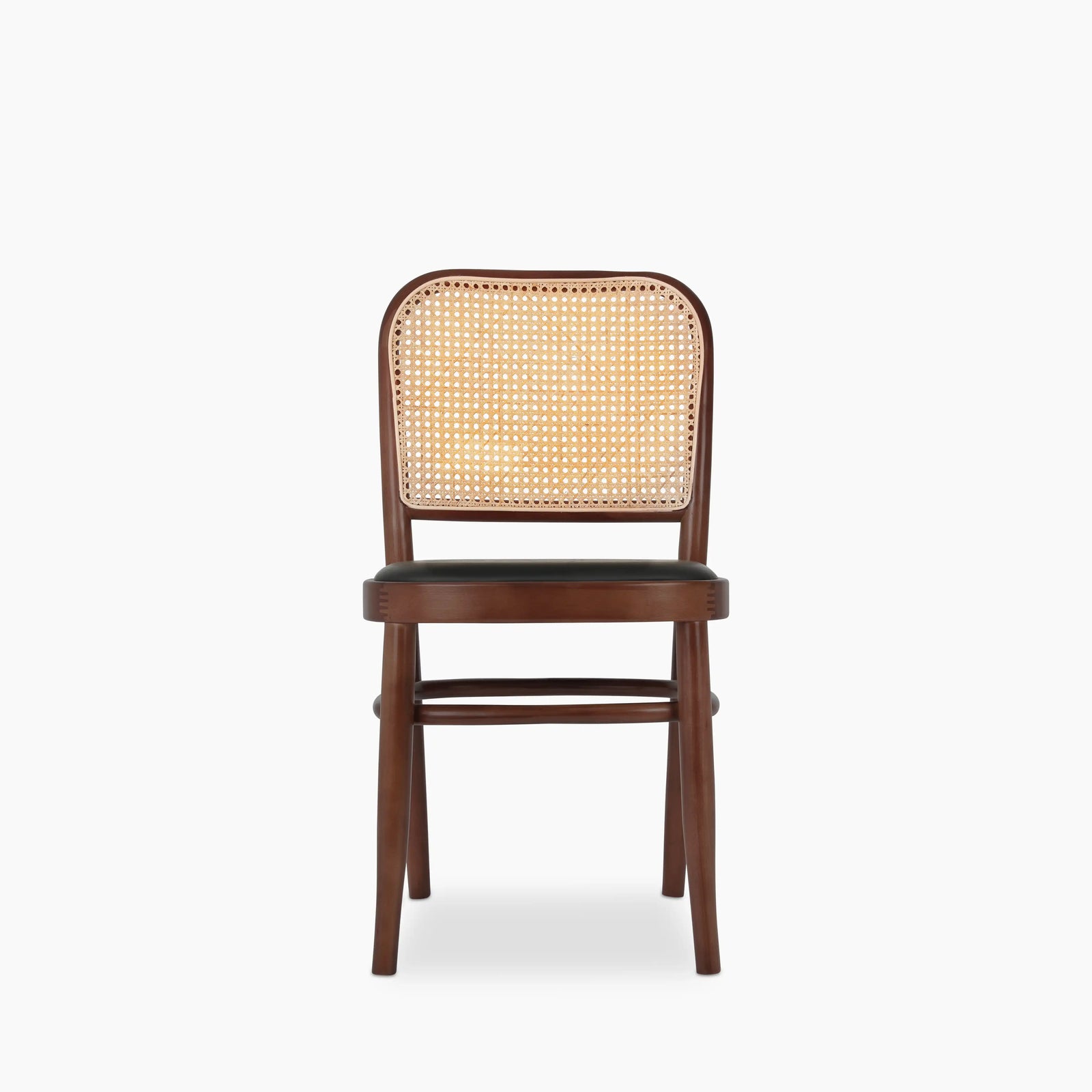 Bourne Wooden Dining Chair | Vintage Black Faux Leather & Walnut