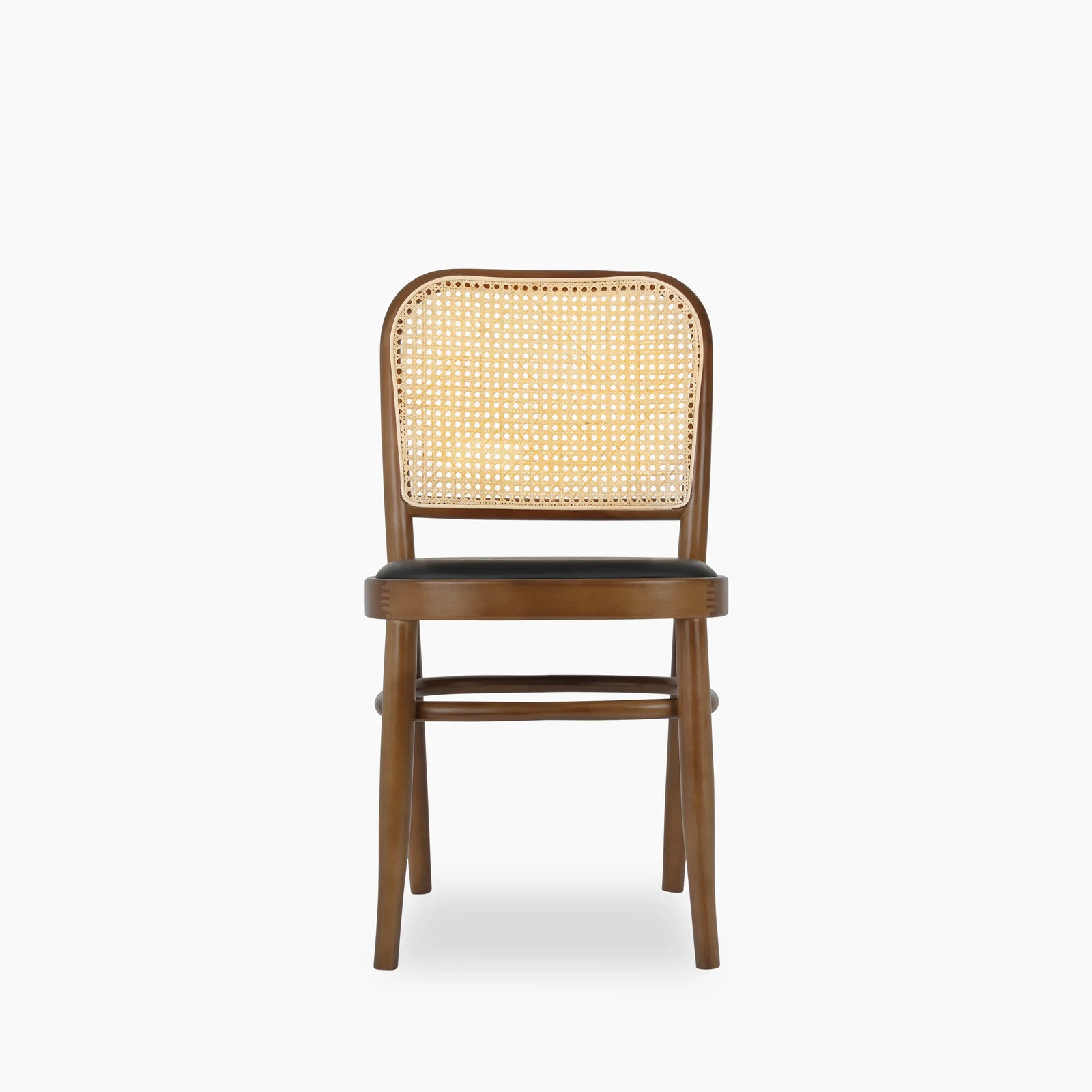 Bourne Wooden Dining Chair | Vintage Black Faux Leather & Walnut