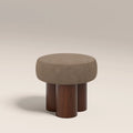 Rey Pouffe | Truffle Brown Sustainable Mohair Velvet & Walnut