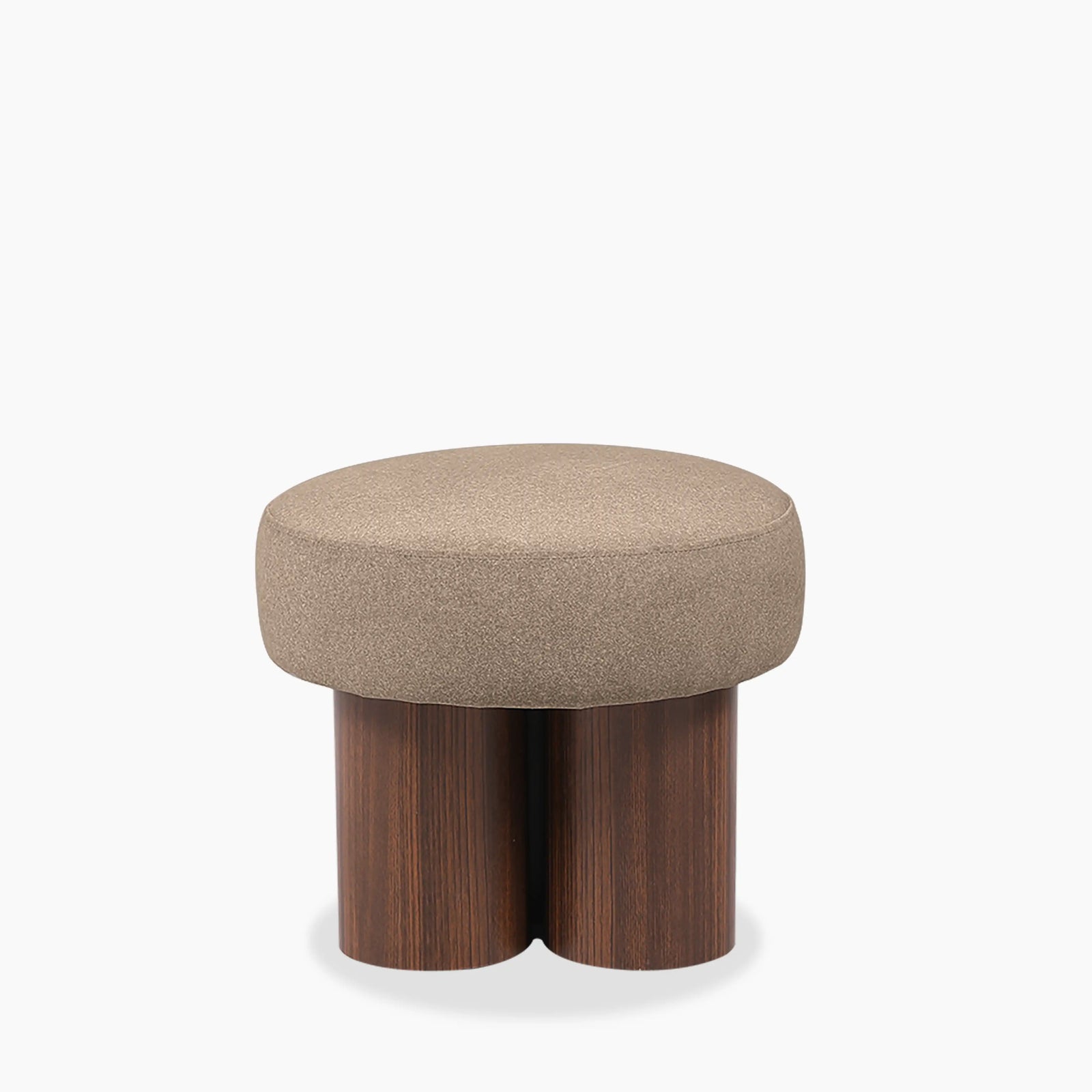 Rey Pouffe | Truffle Brown Sustainable Mohair Velvet & Walnut