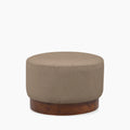 Marie Pouffe | Truffle Brown Sustainable Mohair Velvet & Burl Wood