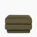 Carrell Ottoman | Moss Green Sustainable Mohair Velvet