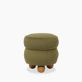 Hazel Pouffe | Moss Green Sustainable Mohair Velvet & Walnut