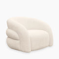 Chaplin Swivel Accent Chair | Ivory White Teddy Boucle