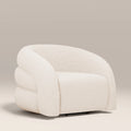Chaplin Swivel Accent Chair | Ivory White Teddy Boucle