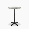 Parisian Style Flat Auto-Adjust Bar Table | White Marble & Chrome