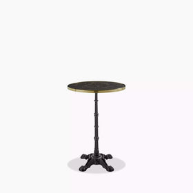 Parisian Style Flat Auto-Adjust Bar Table | Brown Marble & Brass