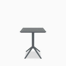 Aiden 4 Seat Square Cafe Table | Dark Grey & Grey