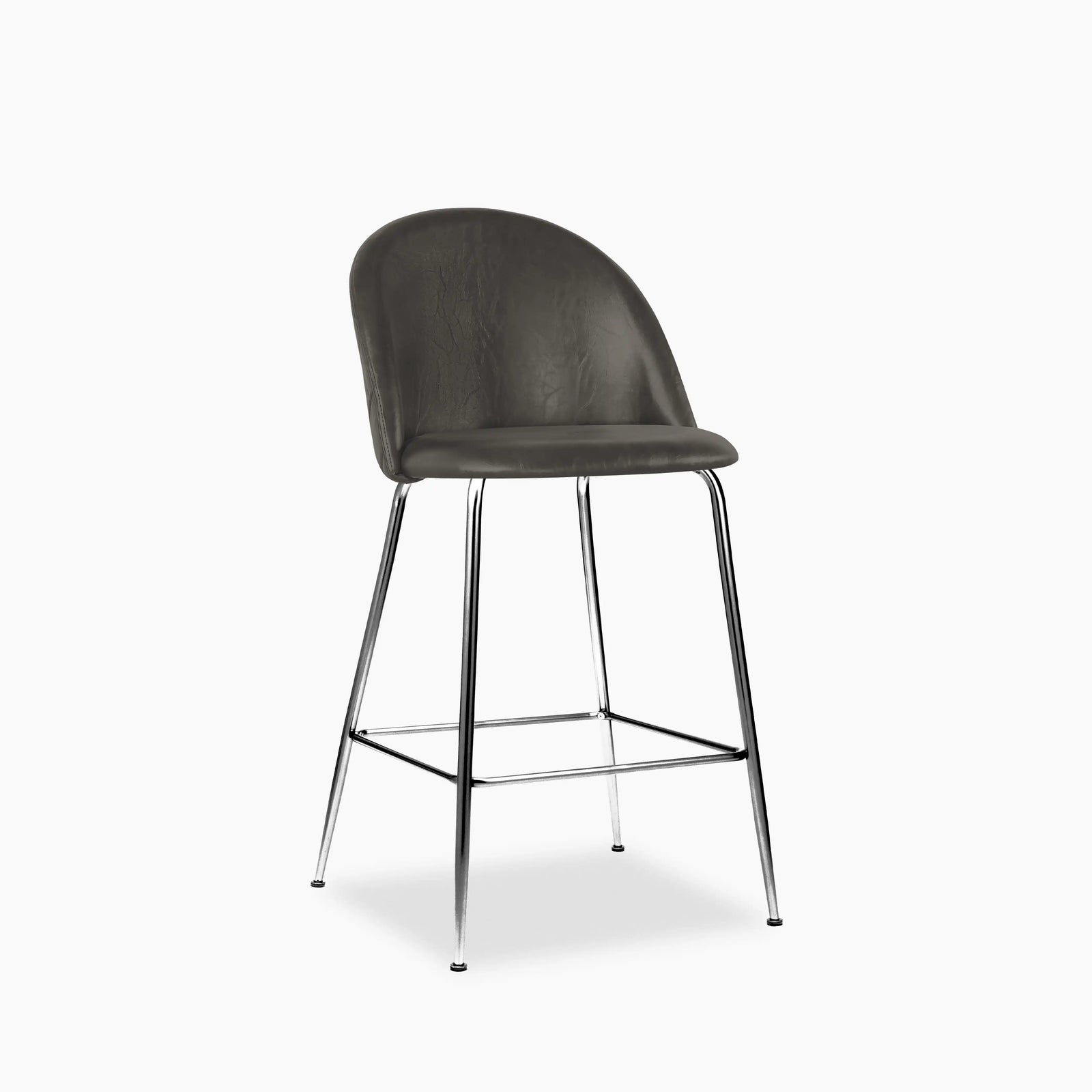 Heather Kitchen Stool | Vintage Dark Grey Faux Leather