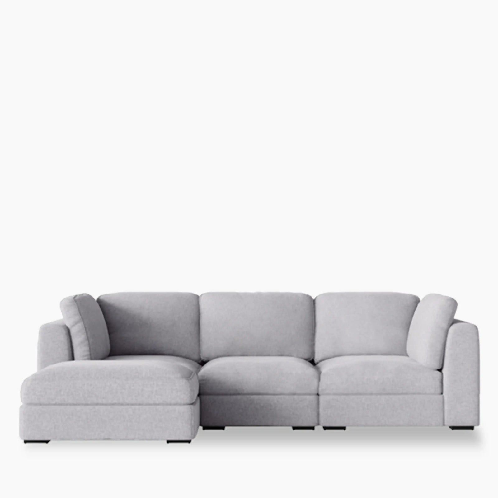 Brigitte 3 Seater L Shape Sofa | Light Grey Chenille Fabric
