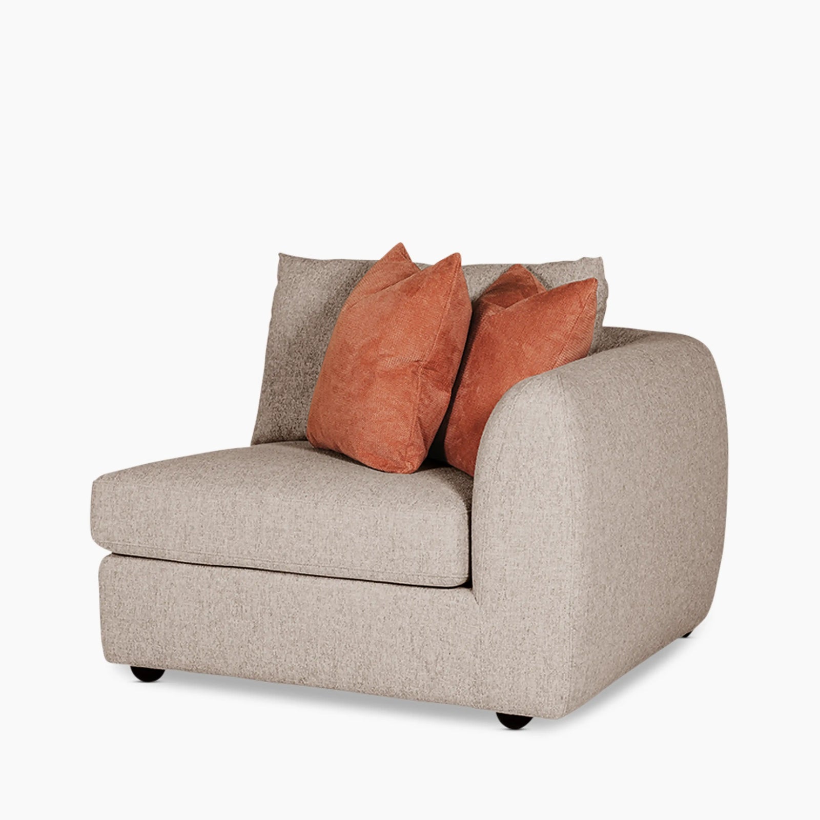 Hayden 1 Seater Corner Sofa Section | Cream Chenille Fabric