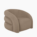 Chaplin Swivel Accent Chair | Truffle Brown Sustainable Mohair Velvet & Walnut
