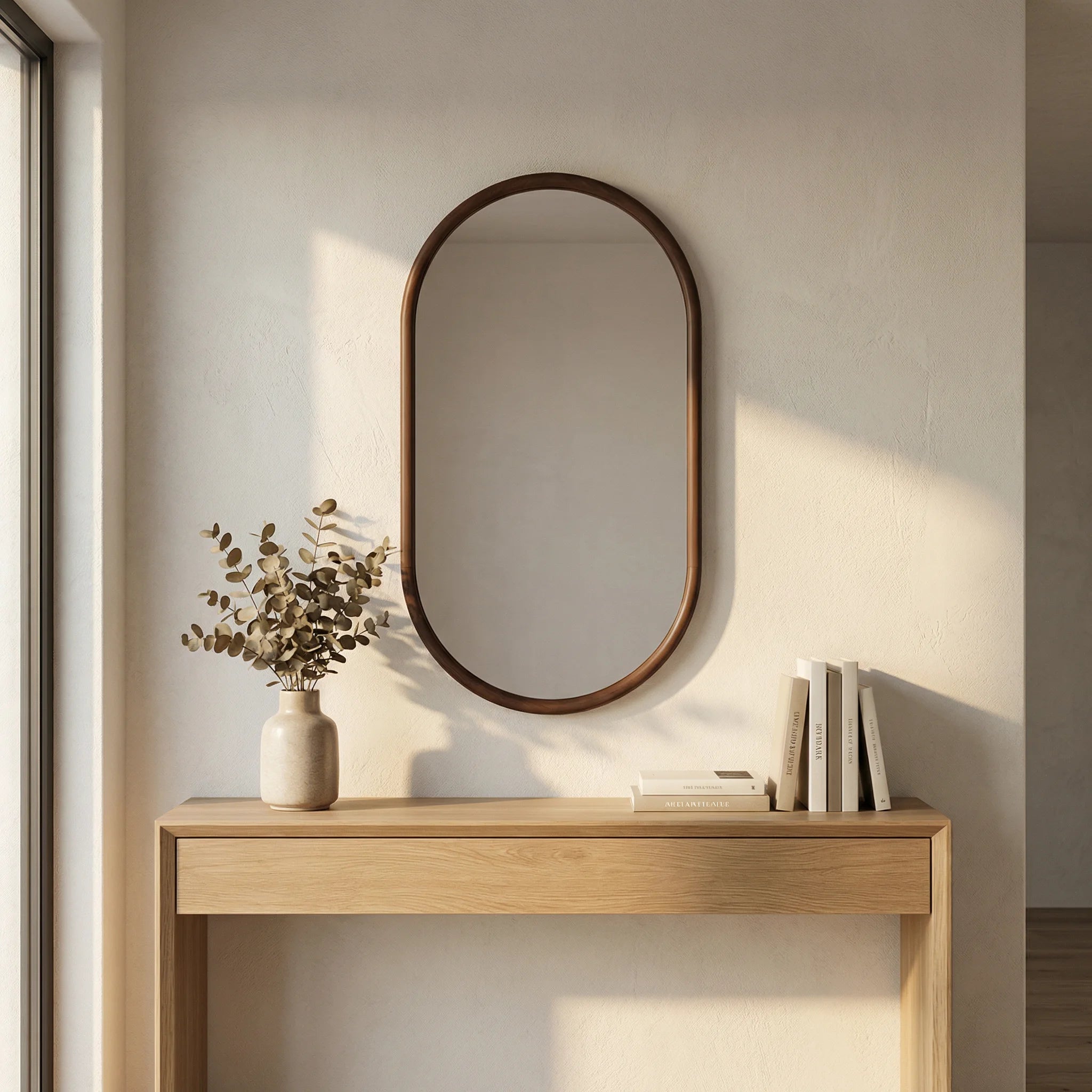 Wrenley Oval Mirror, Walnut | Cult Furniture – Cult Furniture