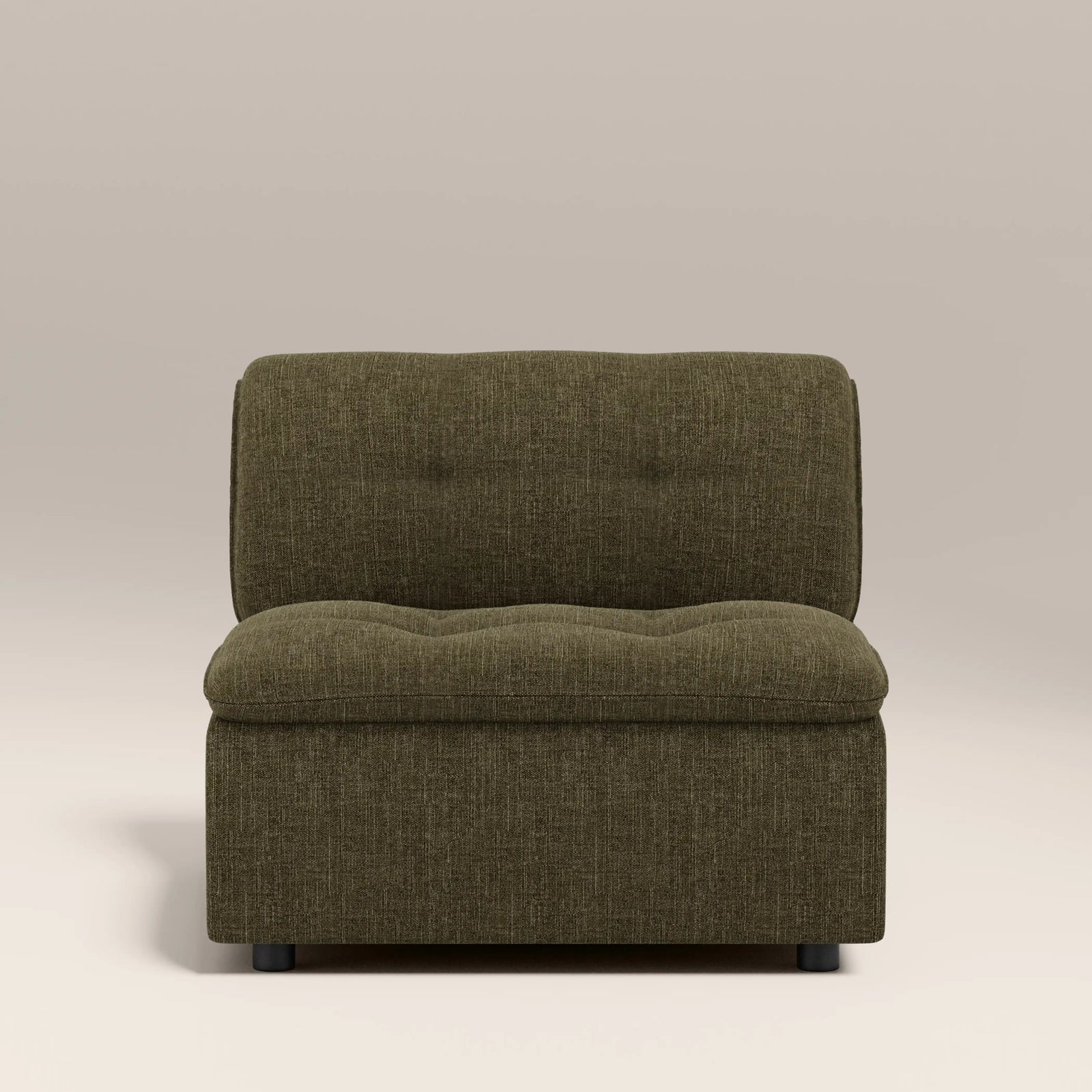 Bamba Armless Module Section | Olive Green Velvet Chenille