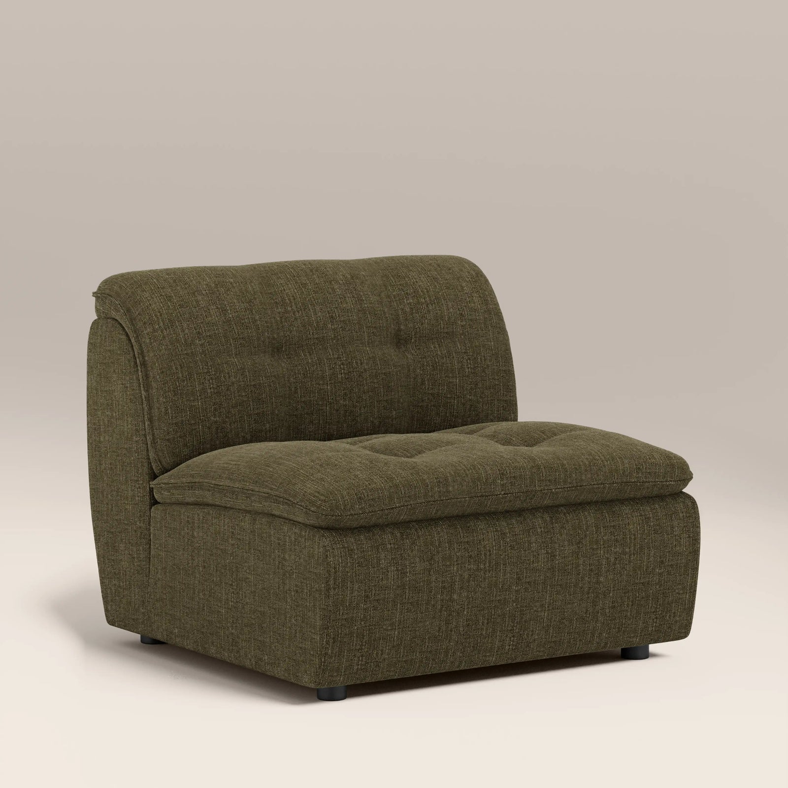 Bamba Armless Module Section | Olive Green Velvet Chenille
