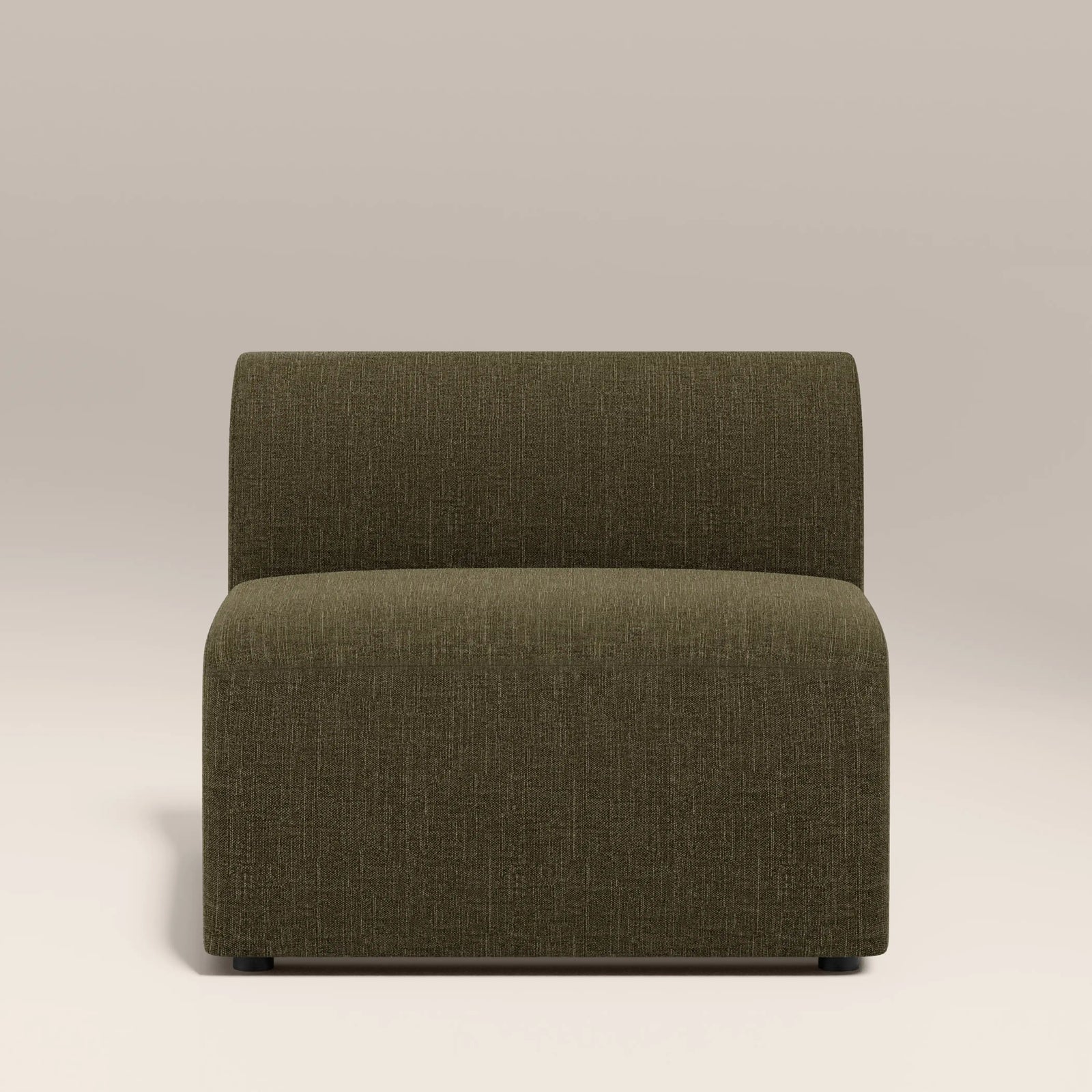 Malmo Armless Module Section | Olive Green Velvet Chenille