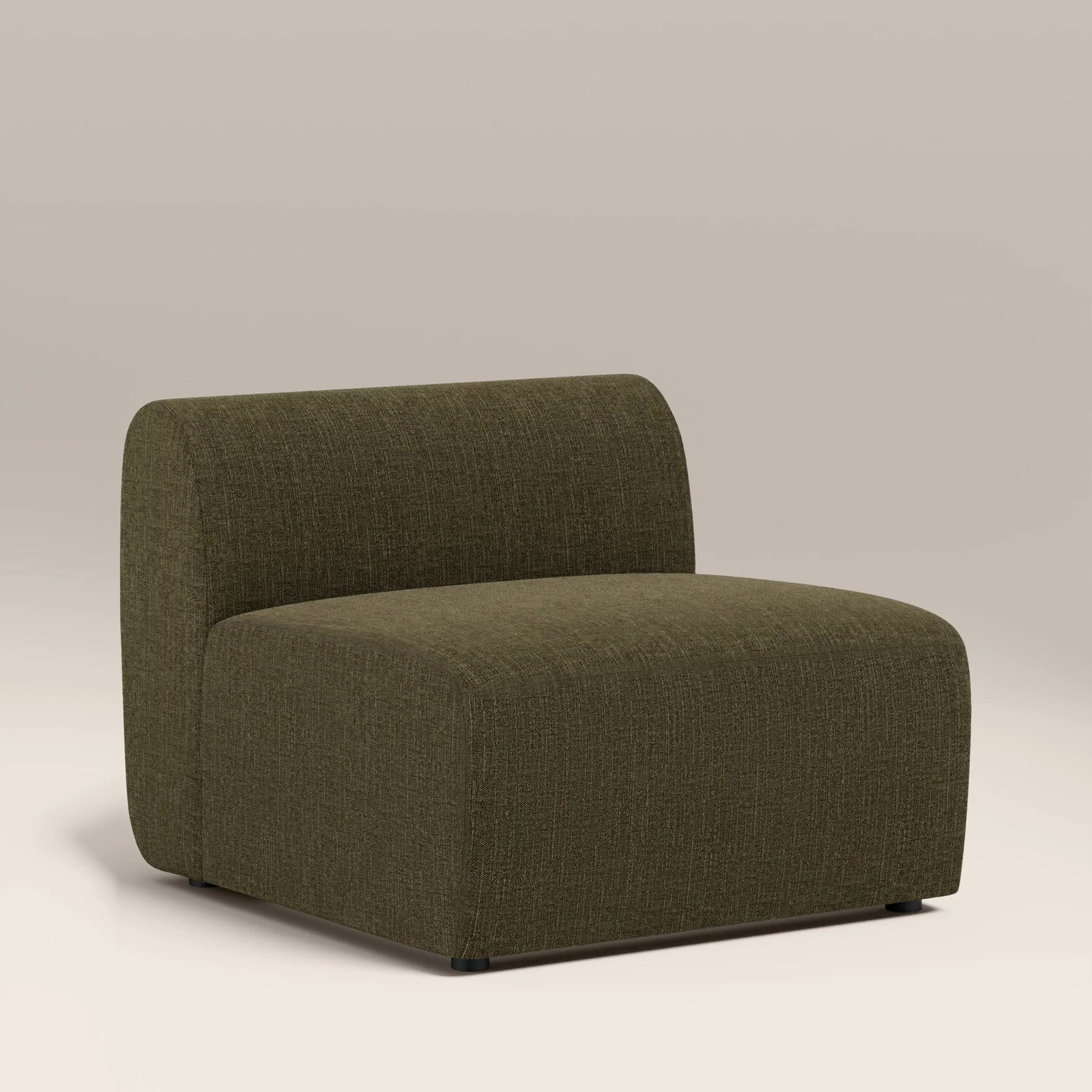 Malmo Armless Module Section | Olive Green Velvet Chenille