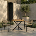 Tullio 2 Seat Garden Bistro Set | Oak & Beige