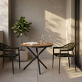 Tullio 2 Seat Garden Bistro Set |  Oak & Olive Green