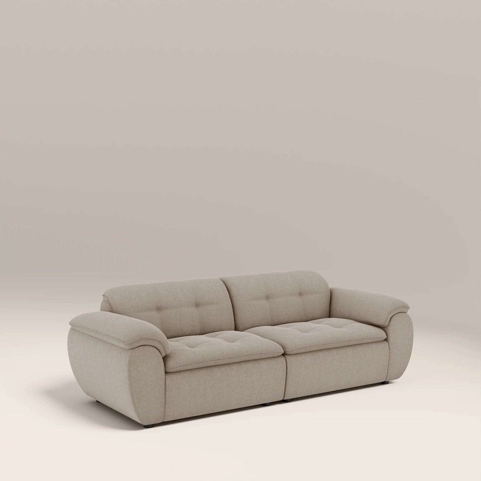 Bamba 2 Seater Sofa | Pebble Grey Velvet Chenille